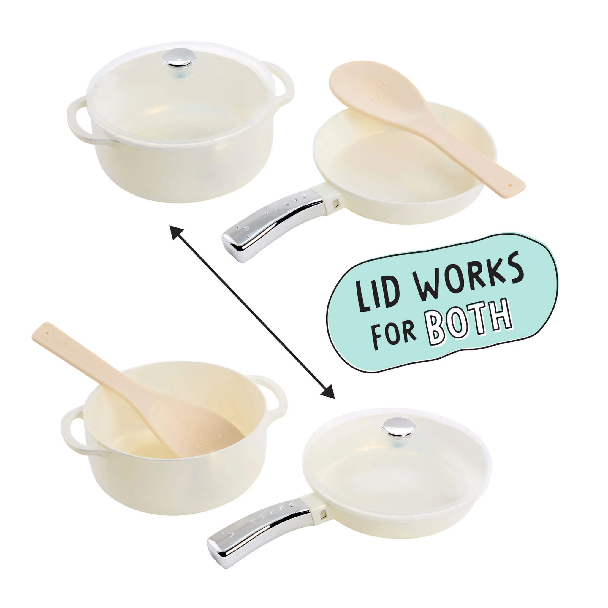 Little Tikes White – Sweet Spaces Pots & Pans Set - Image 3