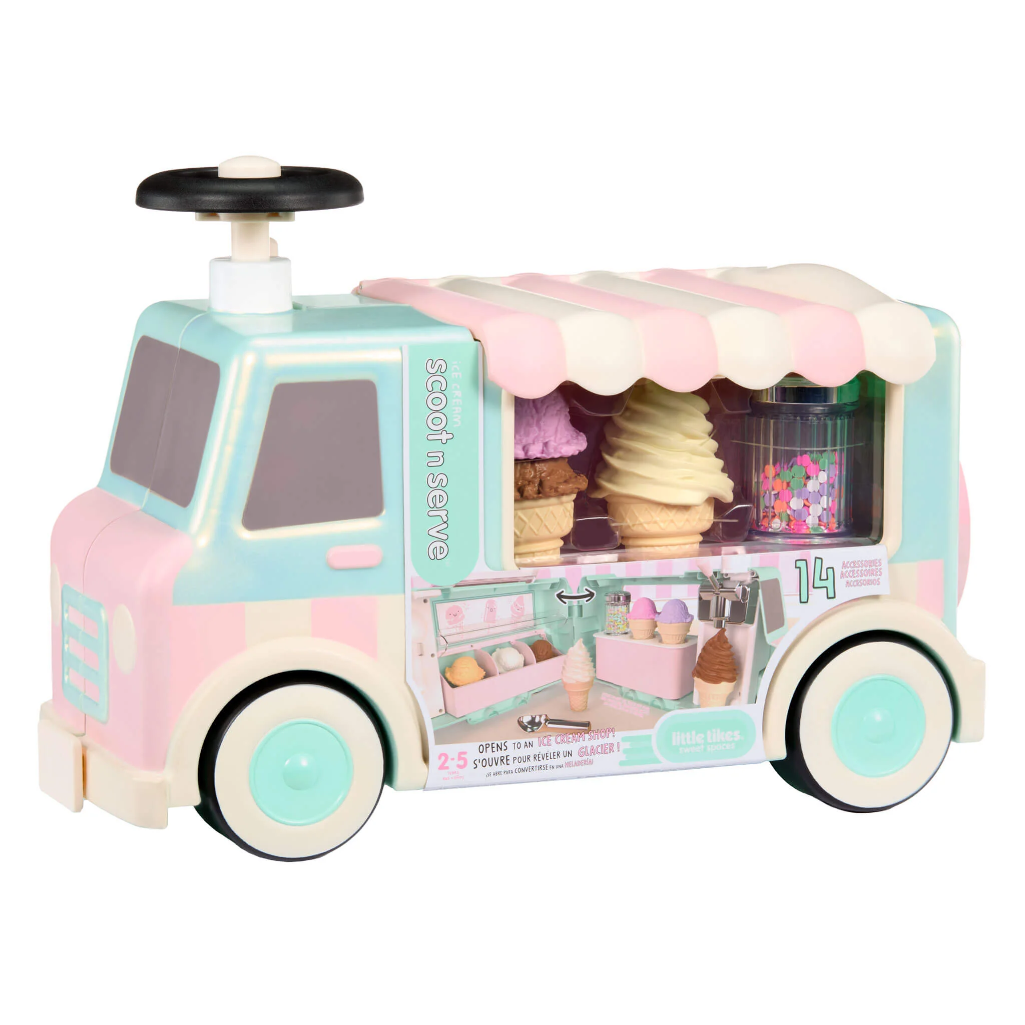 Little Tikes Sweet Spaces Ice Cream Scoot N' Serve Ride-On - Image 9