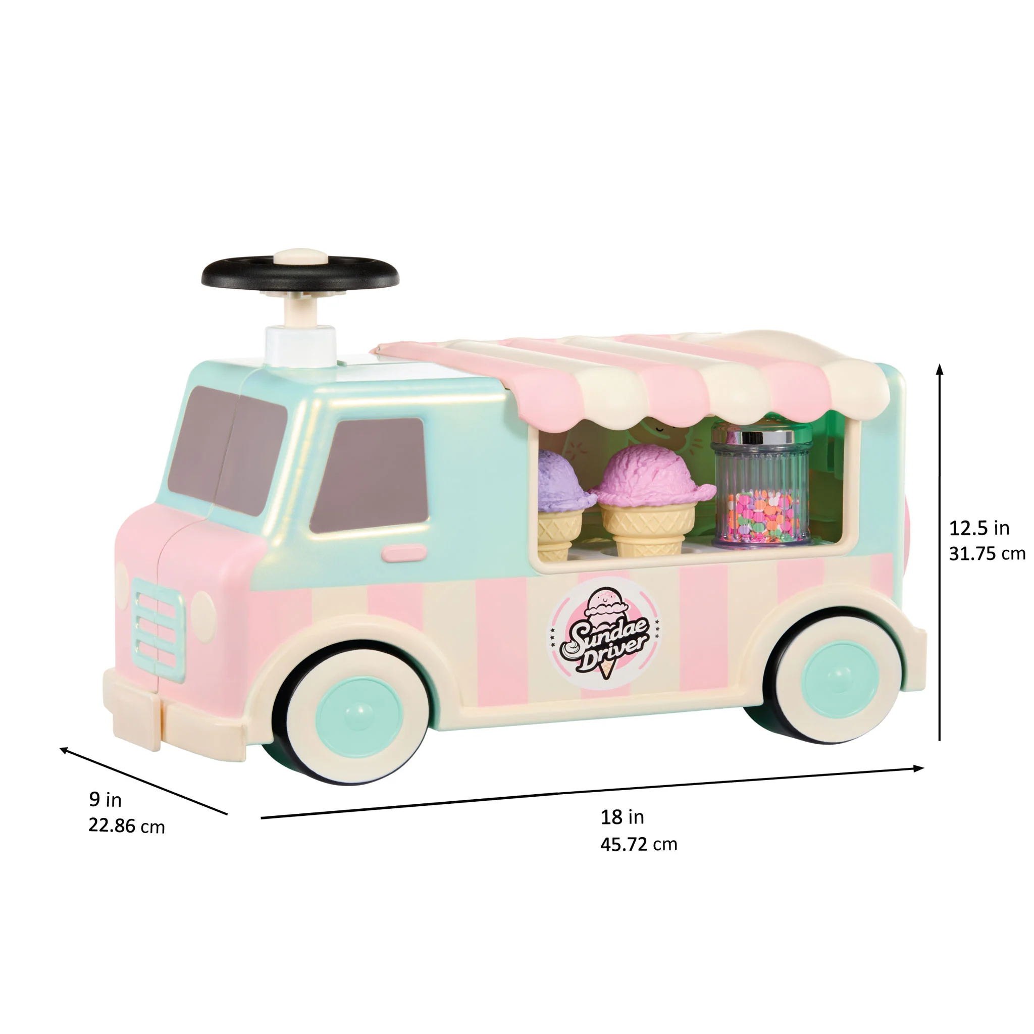 Little Tikes Sweet Spaces Ice Cream Scoot N' Serve Ride-On - Image 3