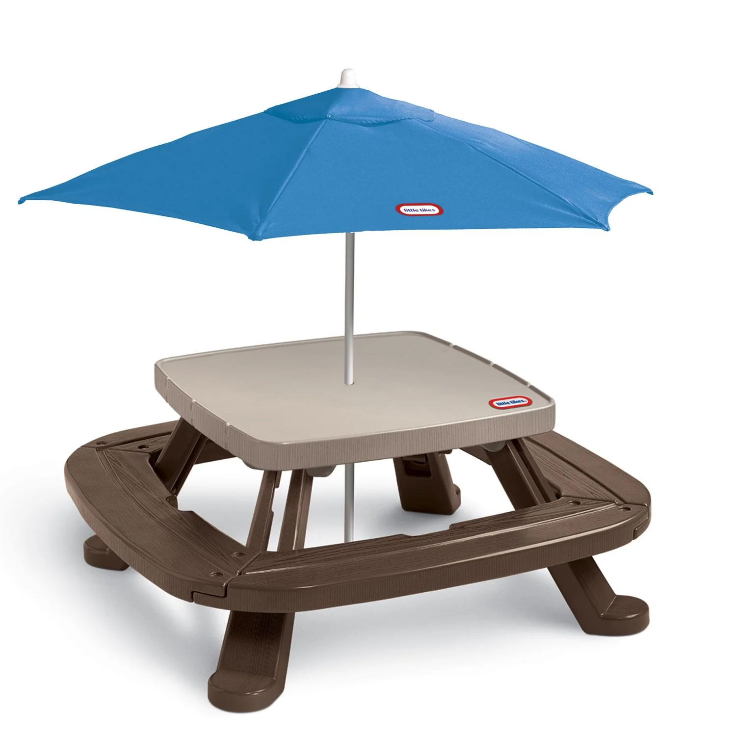 Little Tikes Fold 'n Store Picnic Table with Market Umbrella - Image 2